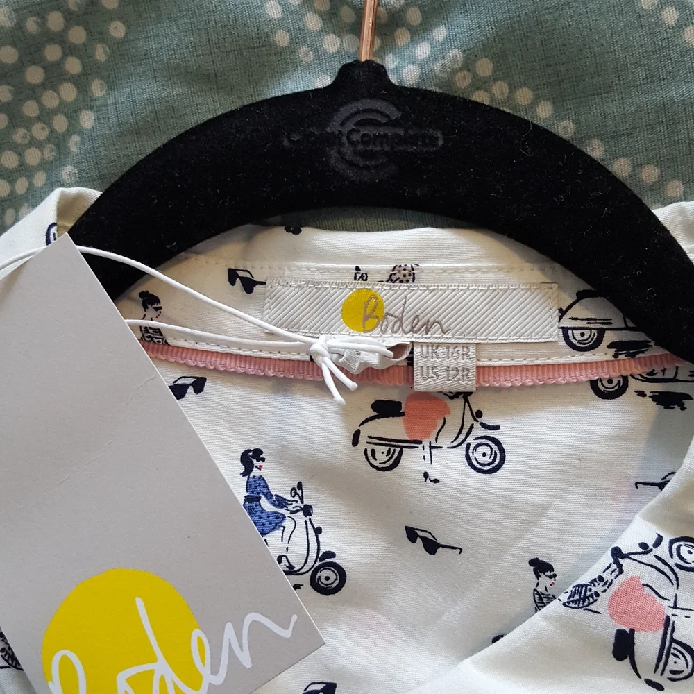 12R US NWT Boden Sofia Vespa Shirt Dress Cotton Blend - Picture 7 of 11